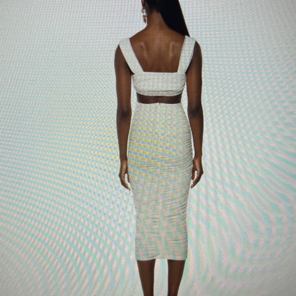 NEW! AKIRA ALWAYS A SLAY THIS‎ WAY LOW V NECK MIDI DRESS in LIGHT BROWN SIZE L - Picture 5 of 16